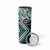 Turquoise Aotearoa Tukutuku Manawa Tapu Skinny Tumbler Ta Moko Toi Maori