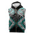 Turquoise Aotearoa Tukutuku Manawa Tapu Sleeveless Zip Hoodie Ta Moko Toi Maori - Polynesian Pride