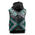 Turquoise Aotearoa Tukutuku Manawa Tapu Sleeveless Zip Hoodie Ta Moko Toi Maori - Polynesian Pride