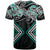 Turquoise Aotearoa Tukutuku Manawa Tapu T Shirt Ta Moko Toi Maori