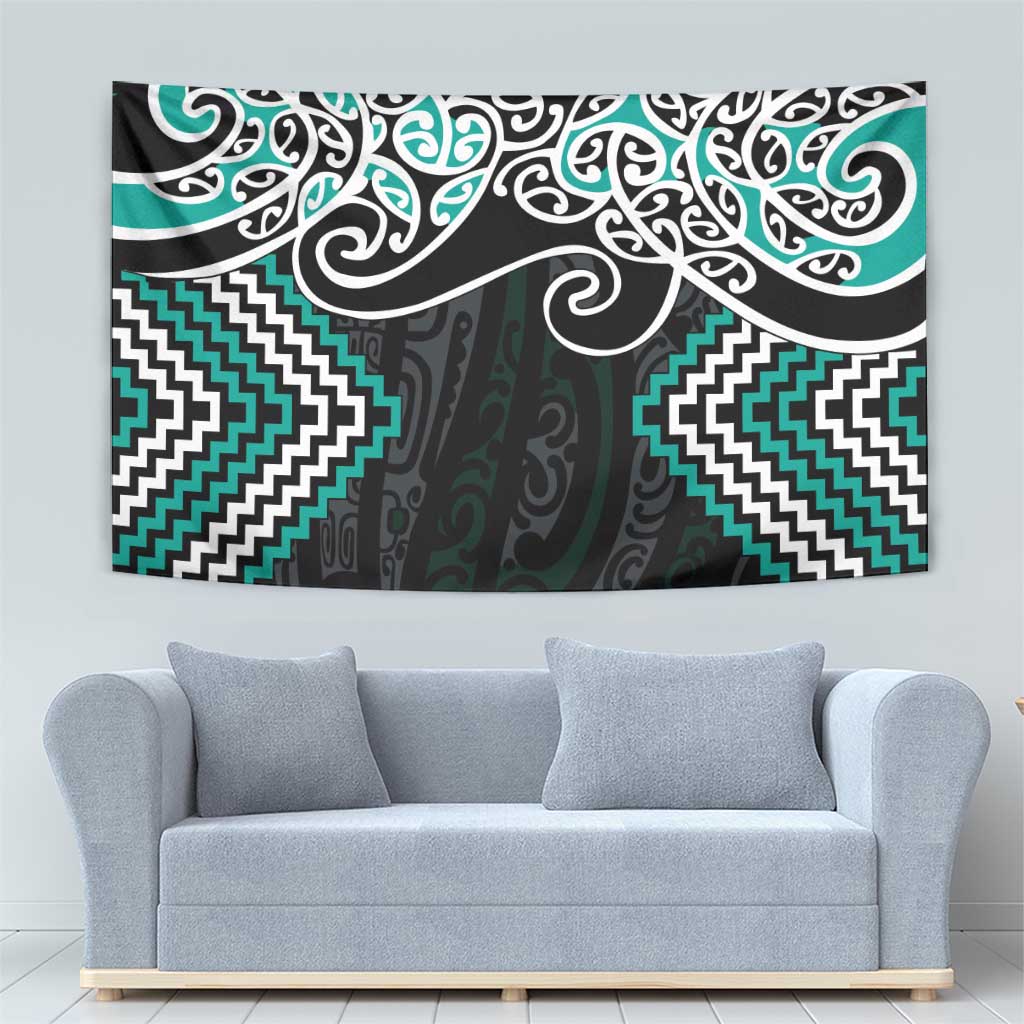Turquoise Aotearoa Tukutuku Manawa Tapu Tapestry Ta Moko Toi Maori