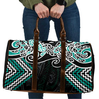 Turquoise Aotearoa Tukutuku Manawa Tapu Travel Bag Ta Moko Toi Maori - Polynesian Pride