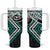 Turquoise Aotearoa Tukutuku Manawa Tapu Tumbler With Handle Ta Moko Toi Maori