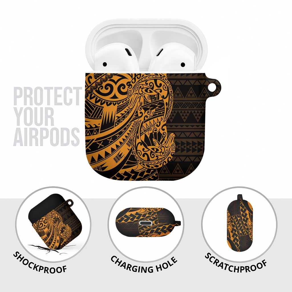 Gold Couple Dolphins Maori Polynesian Style AirPods Case - Polynesian Pride