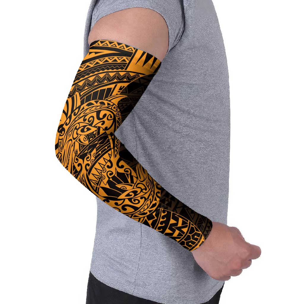 Gold Couple Dolphins Maori Polynesian Style Arm Sleeves - Polynesian Pride