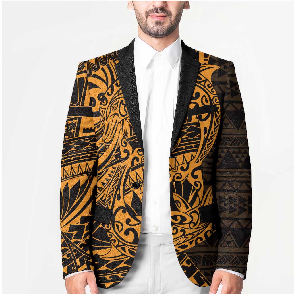 Gold Couple Dolphins Maori Polynesian Style Blazer - Polynesian Pride