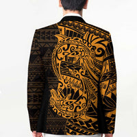 Gold Couple Dolphins Maori Polynesian Style Blazer - Polynesian Pride
