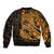 Gold Couple Dolphins Maori Polynesian Style Bomber Jacket