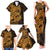 Gold Couple Dolphins Maori Polynesian Style Family Matching Tank Maxi Dress and Hawaiian Shirt