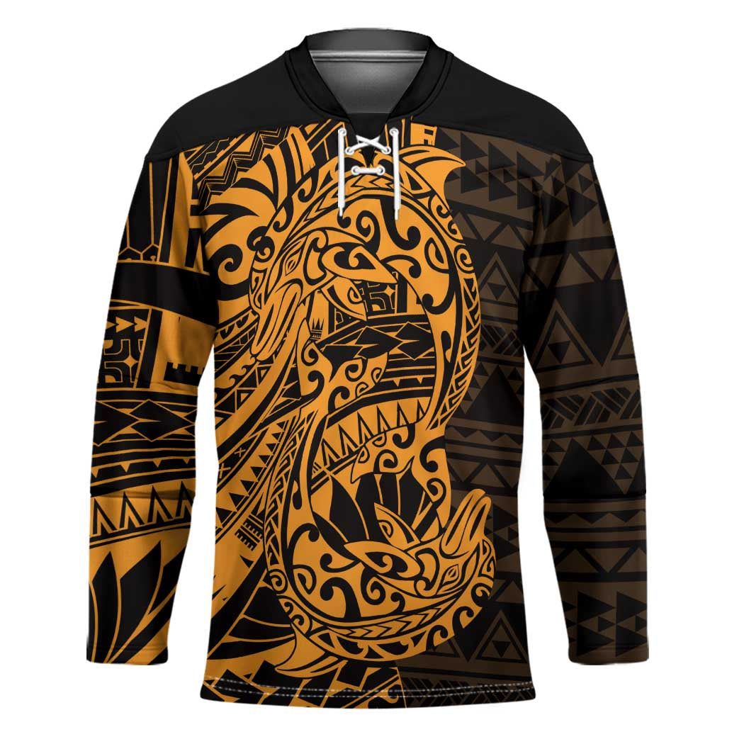 Gold Couple Dolphins Maori Polynesian Style Hockey Jersey - Polynesian Pride
