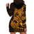 Gold Couple Dolphins Maori Polynesian Style Hoodie Dress