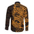 Gold Couple Dolphins Maori Polynesian Style Long Sleeve Button Shirt