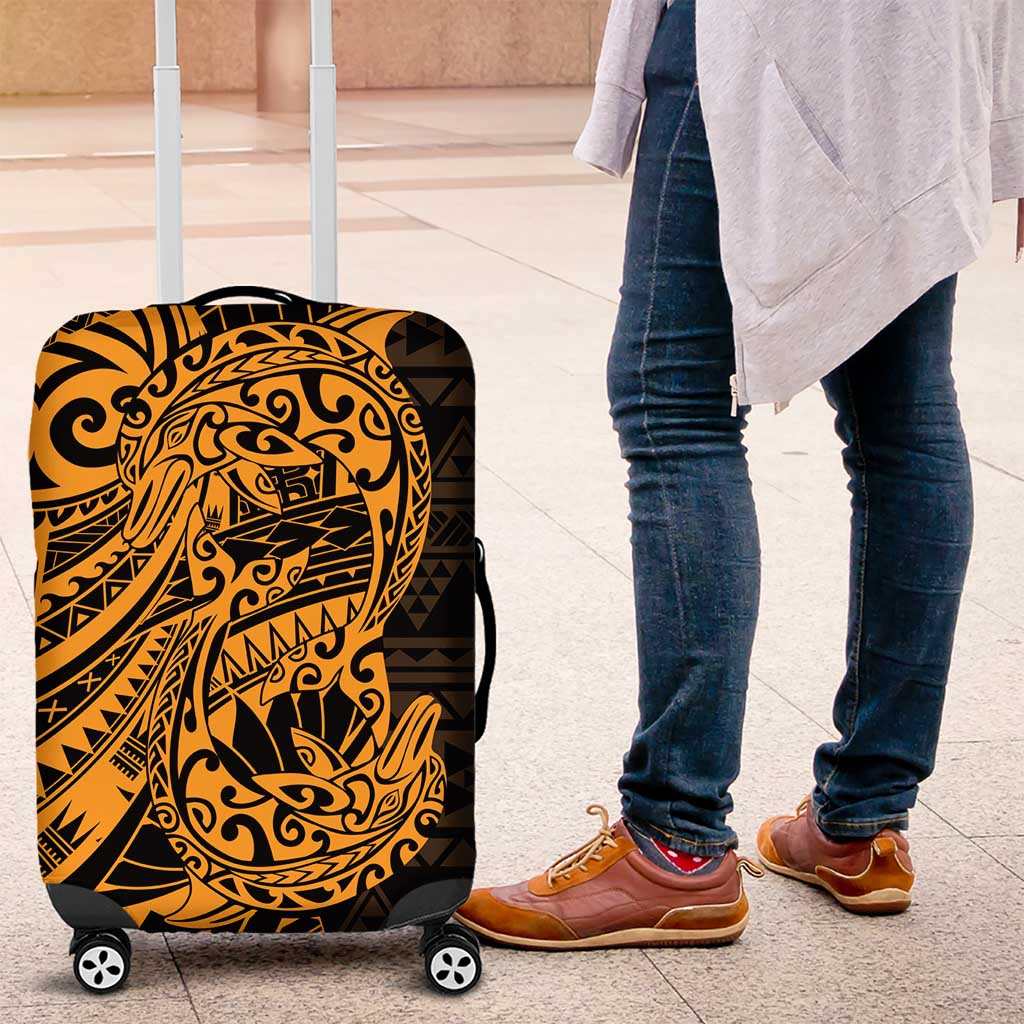 Gold Couple Dolphins Maori Polynesian Style Luggage Cover