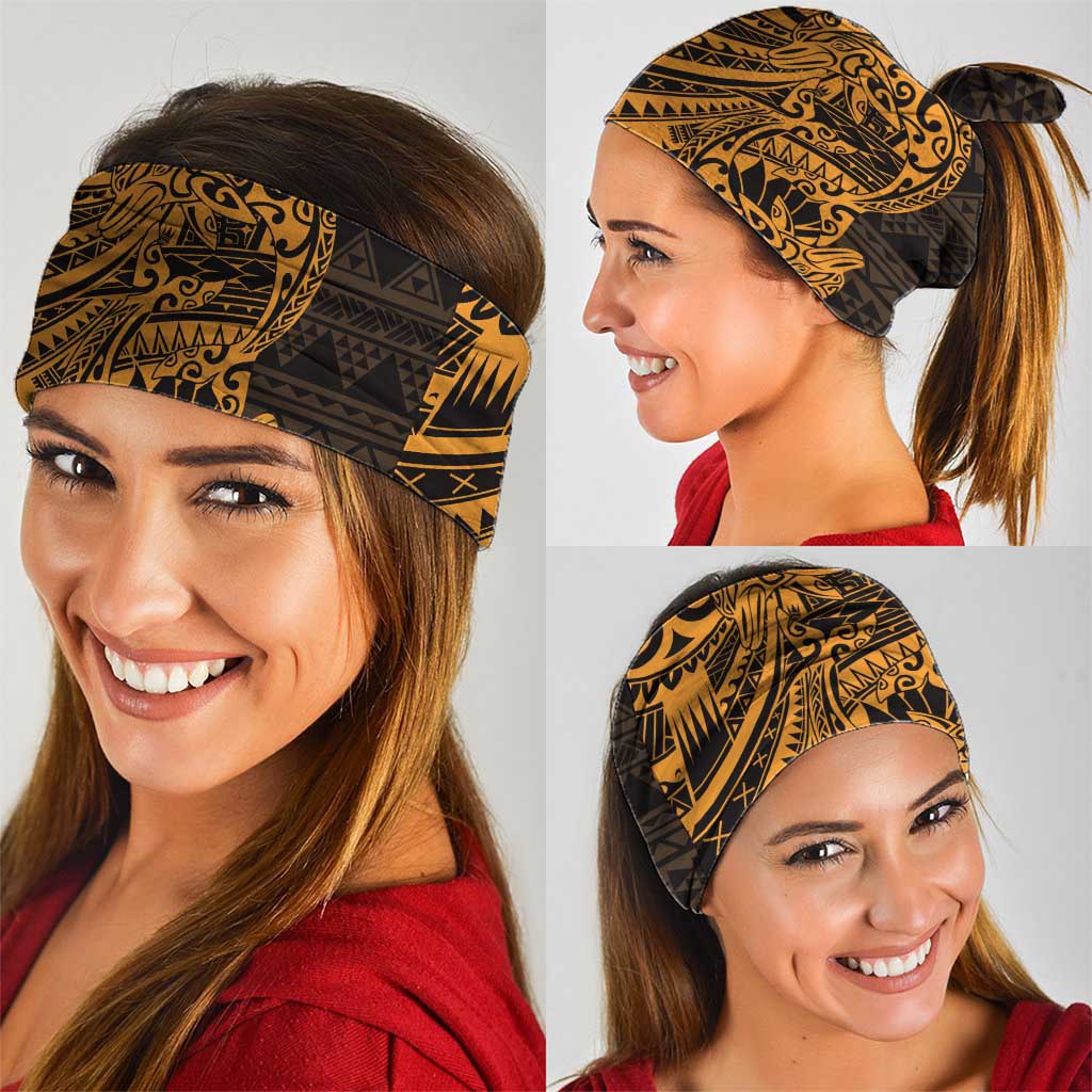 Gold Couple Dolphins Maori Polynesian Style Neck Gaiter - Polynesian Pride