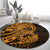 Gold Couple Dolphins Maori Polynesian Style Round Carpet