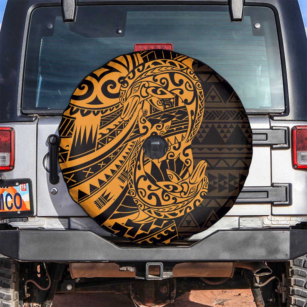 Gold Couple Dolphins Maori Polynesian Style Spare Tire Cover