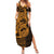 Gold Couple Dolphins Maori Polynesian Style Summer Maxi Dress