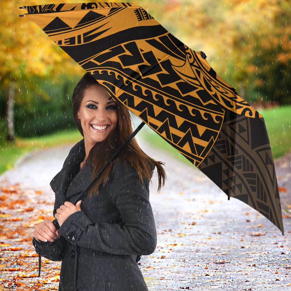 Gold Couple Dolphins Maori Polynesian Style Umbrella - Polynesian Pride