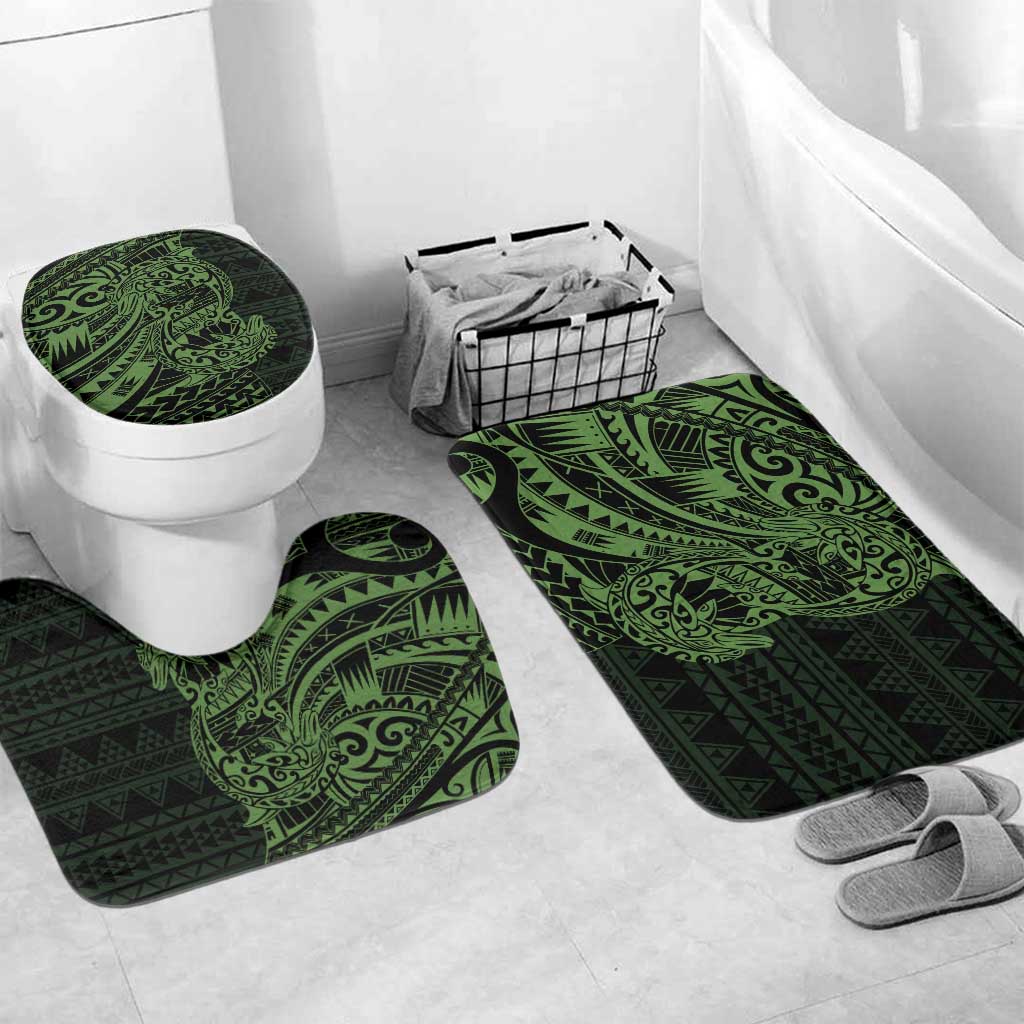 Green Couple Dolphins Maori Polynesian Style Bathroom Set - Polynesian Pride