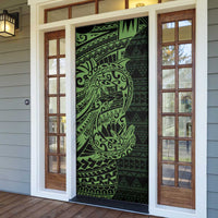 Green Couple Dolphins Maori Polynesian Style Door Cover - Polynesian Pride