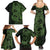 Green Couple Dolphins Maori Polynesian Style Family Matching Summer Maxi Dress and Hawaiian Shirt