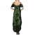 Green Couple Dolphins Maori Polynesian Style Family Matching Summer Maxi Dress and Hawaiian Shirt