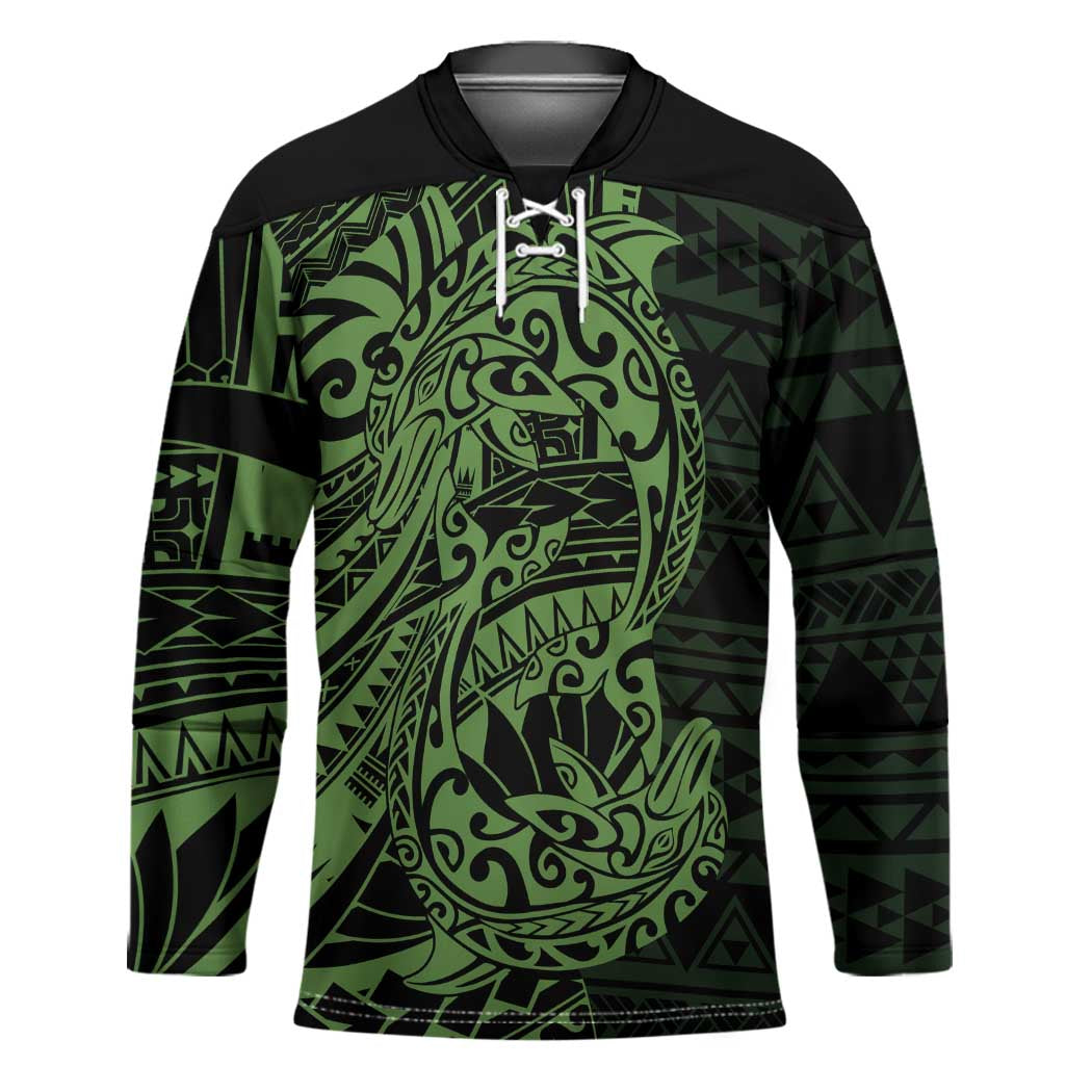 Green Couple Dolphins Maori Polynesian Style Hockey Jersey - Polynesian Pride