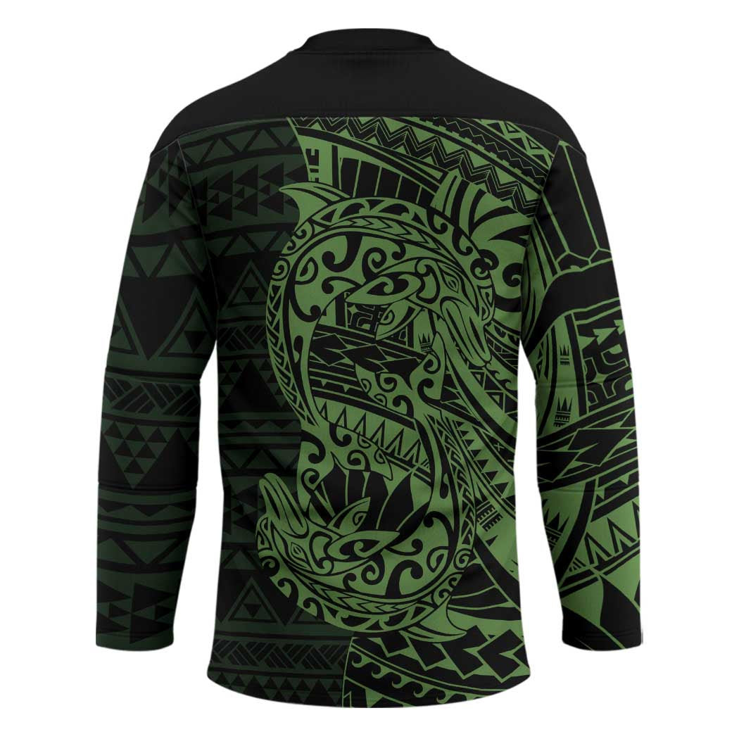 Green Couple Dolphins Maori Polynesian Style Hockey Jersey - Polynesian Pride