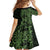 Green Couple Dolphins Maori Polynesian Style Kid Short Sleeve Dress