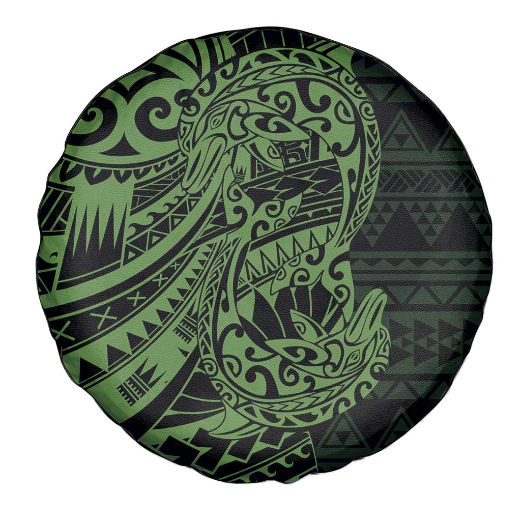 Green Couple Dolphins Maori Polynesian Style Spare Tire Cover
