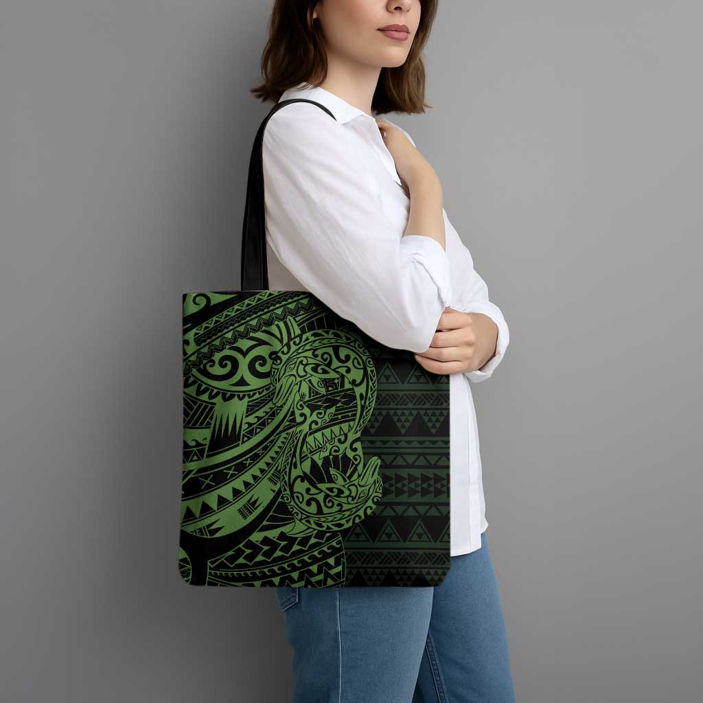 Green Couple Dolphins Maori Polynesian Style Tote Bag - Polynesian Pride