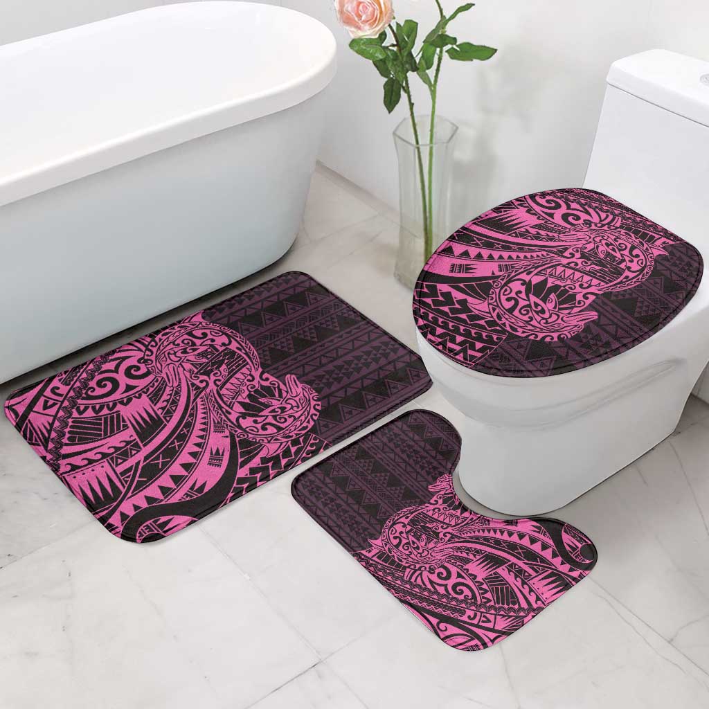 Pink Couple Dolphins Maori Polynesian Style Bathroom Set - Polynesian Pride
