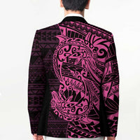 Pink Couple Dolphins Maori Polynesian Style Blazer - Polynesian Pride