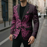 Pink Couple Dolphins Maori Polynesian Style Blazer - Polynesian Pride