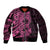 Pink Couple Dolphins Maori Polynesian Style Bomber Jacket