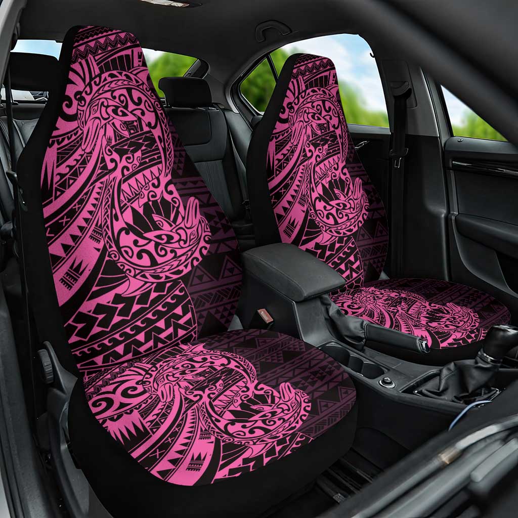 Pink Couple Dolphins Maori Polynesian Style Car Seat Cover