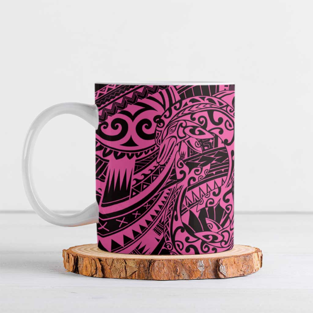 Pink Couple Dolphins Maori Polynesian Style Ceramic Mug - Polynesian Pride