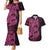 Pink Couple Dolphins Maori Polynesian Style Couples Matching Mermaid Dress and Hawaiian Shirt