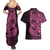 Pink Couple Dolphins Maori Polynesian Style Couples Matching Summer Maxi Dress and Hawaiian Shirt