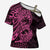 Pink Couple Dolphins Maori Polynesian Style Cross Shoulder Shirt - Polynesian Pride