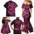 Pink Couple Dolphins Maori Polynesian Style Family Matching Mermaid Dress and Hawaiian Shirt