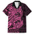 Pink Couple Dolphins Maori Polynesian Style Family Matching Off The Shoulder Long Sleeve Dress and Hawaiian Shirt