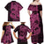 Pink Couple Dolphins Maori Polynesian Style Family Matching Off Shoulder Maxi Dress and Hawaiian Shirt