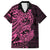 Pink Couple Dolphins Maori Polynesian Style Family Matching Short Sleeve Bodycon Dress and Hawaiian Shirt