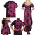 Pink Couple Dolphins Maori Polynesian Style Family Matching Summer Maxi Dress and Hawaiian Shirt