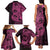 Pink Couple Dolphins Maori Polynesian Style Family Matching Tank Maxi Dress and Hawaiian Shirt