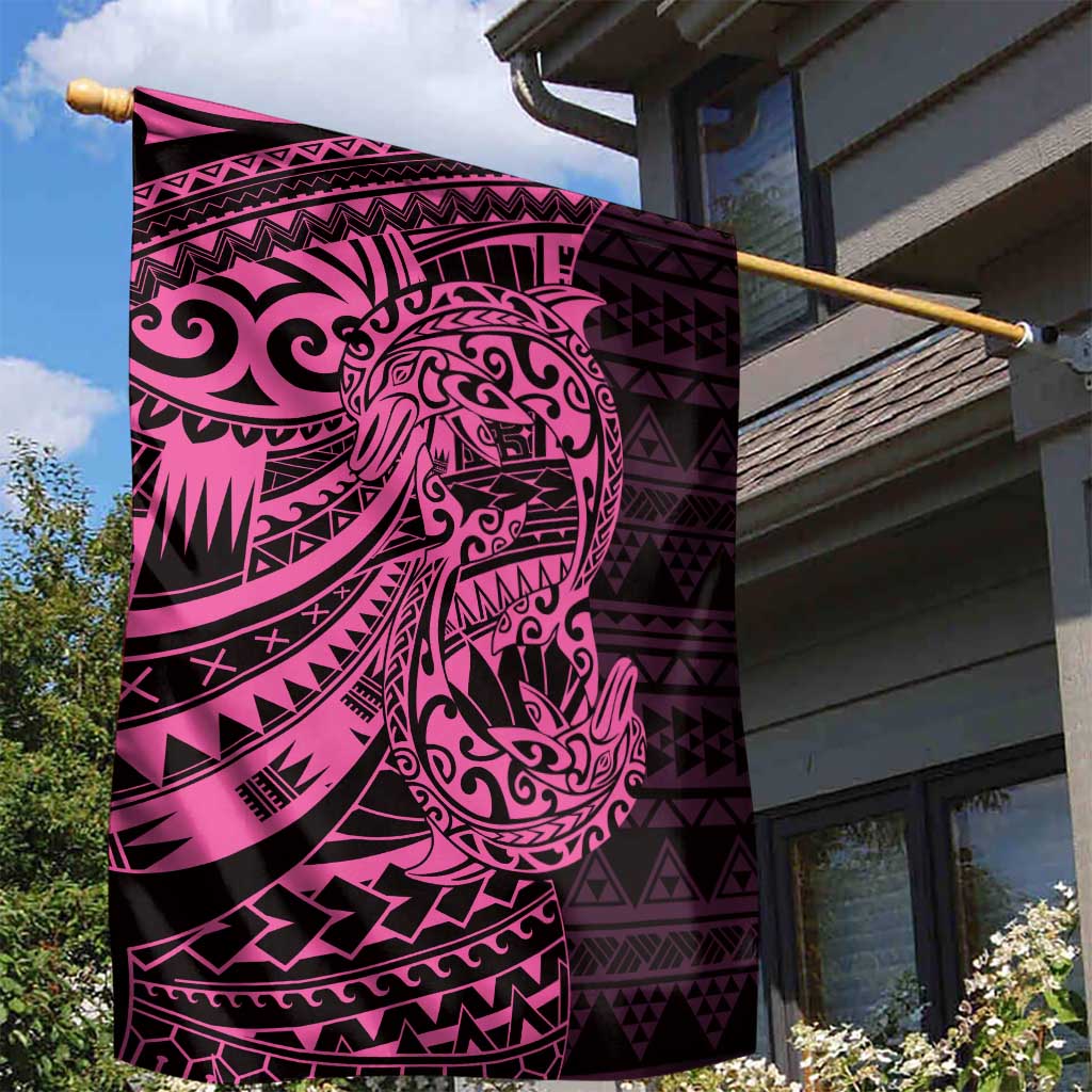 Pink Couple Dolphins Maori Polynesian Style Garden Flag