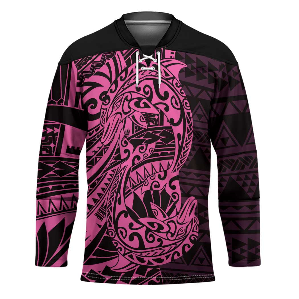Pink Couple Dolphins Maori Polynesian Style Hockey Jersey - Polynesian Pride