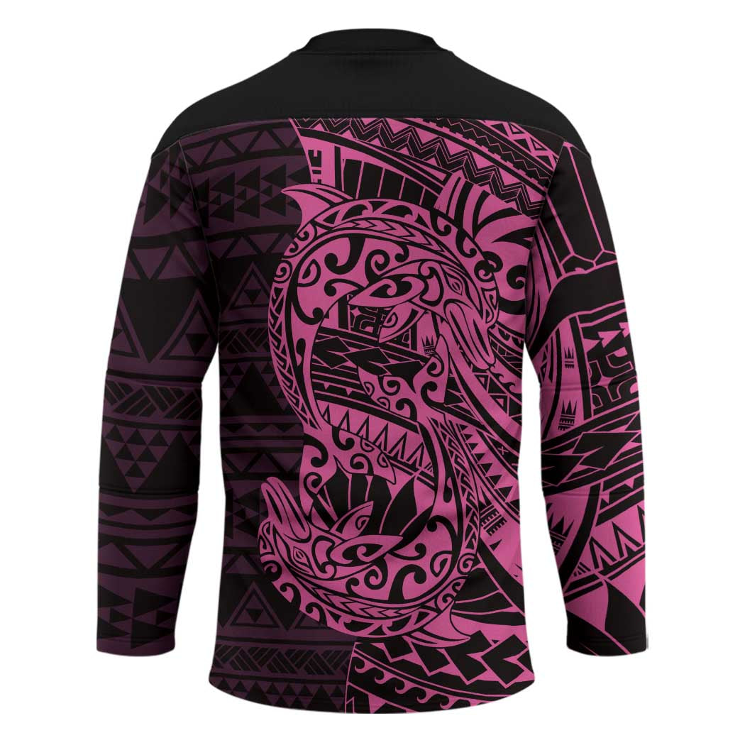 Pink Couple Dolphins Maori Polynesian Style Hockey Jersey - Polynesian Pride