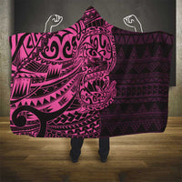 Pink Couple Dolphins Maori Polynesian Style Hooded Blanket
